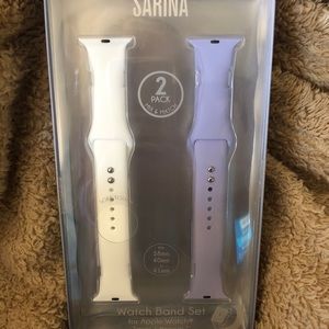 Sarina 2 soft touch purple and white watch band set